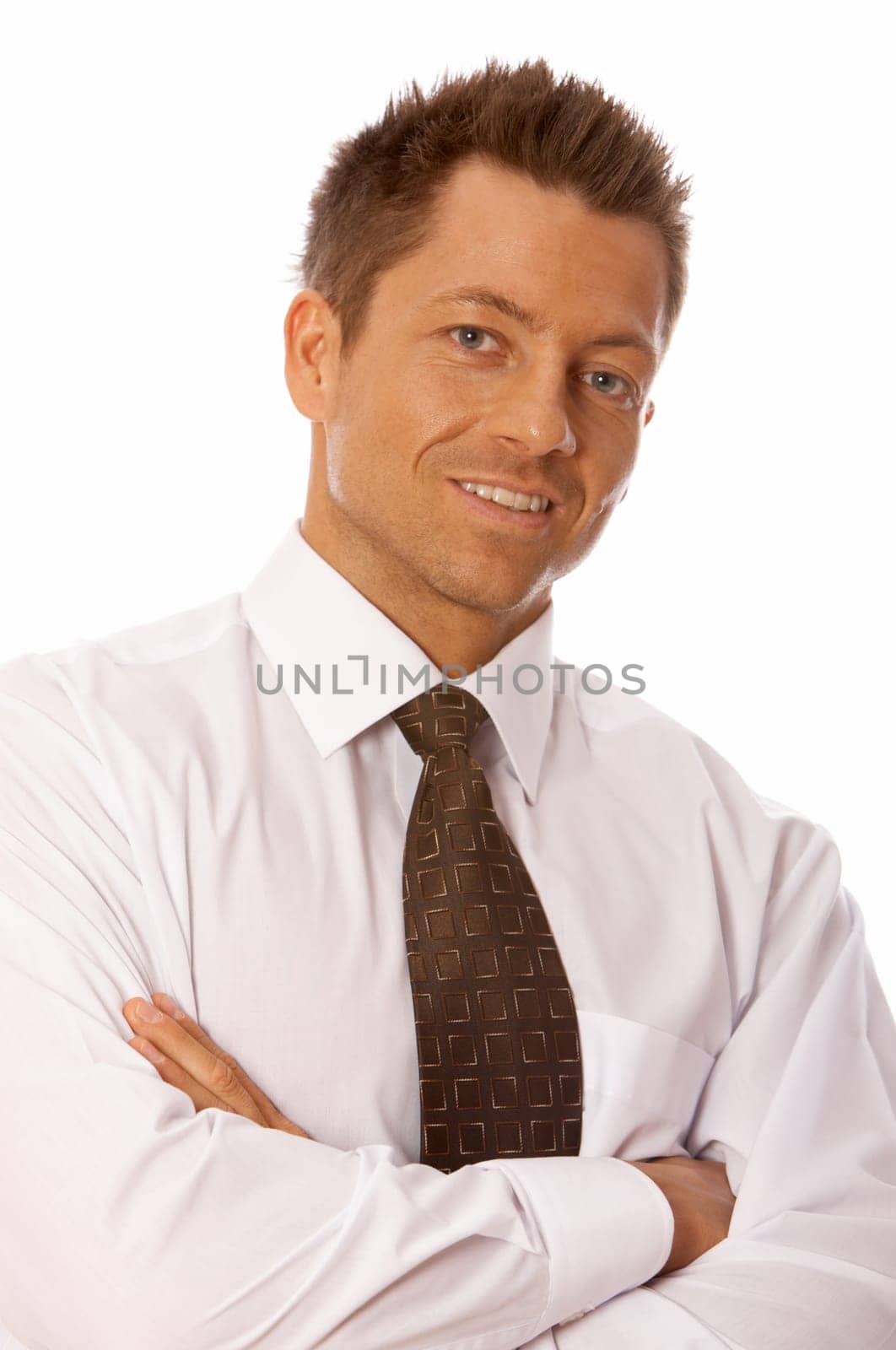Portrait of handsome businessman isolated on white