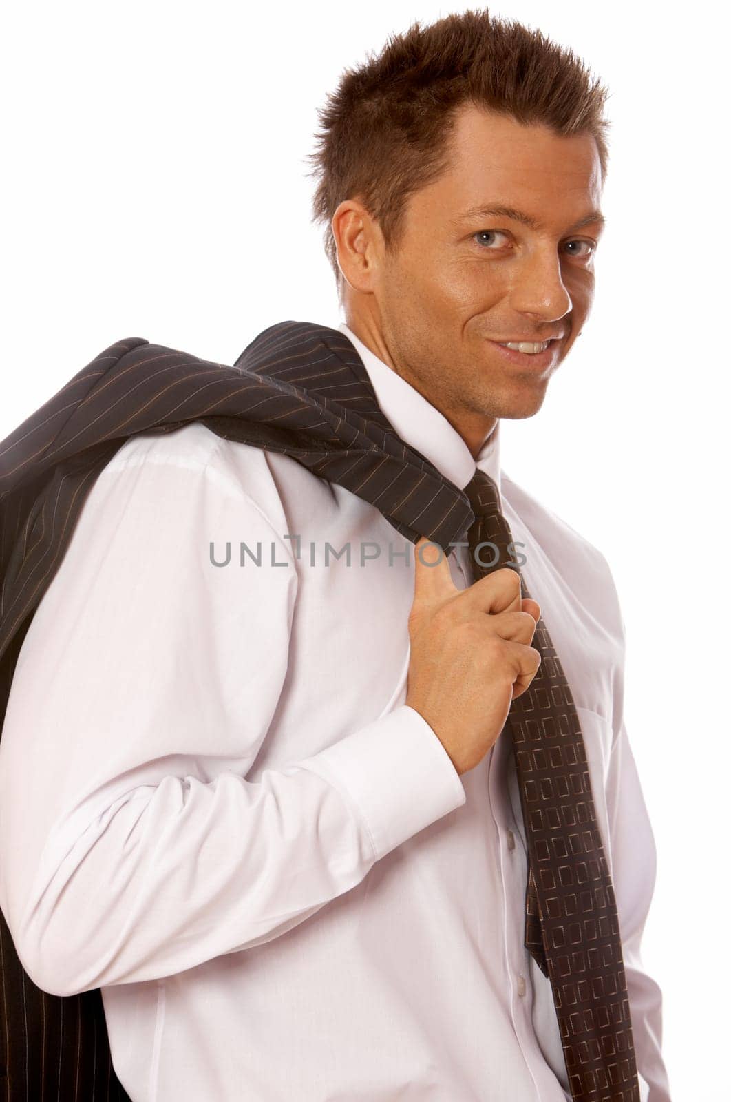Portrait of handsome businessman isolated on white