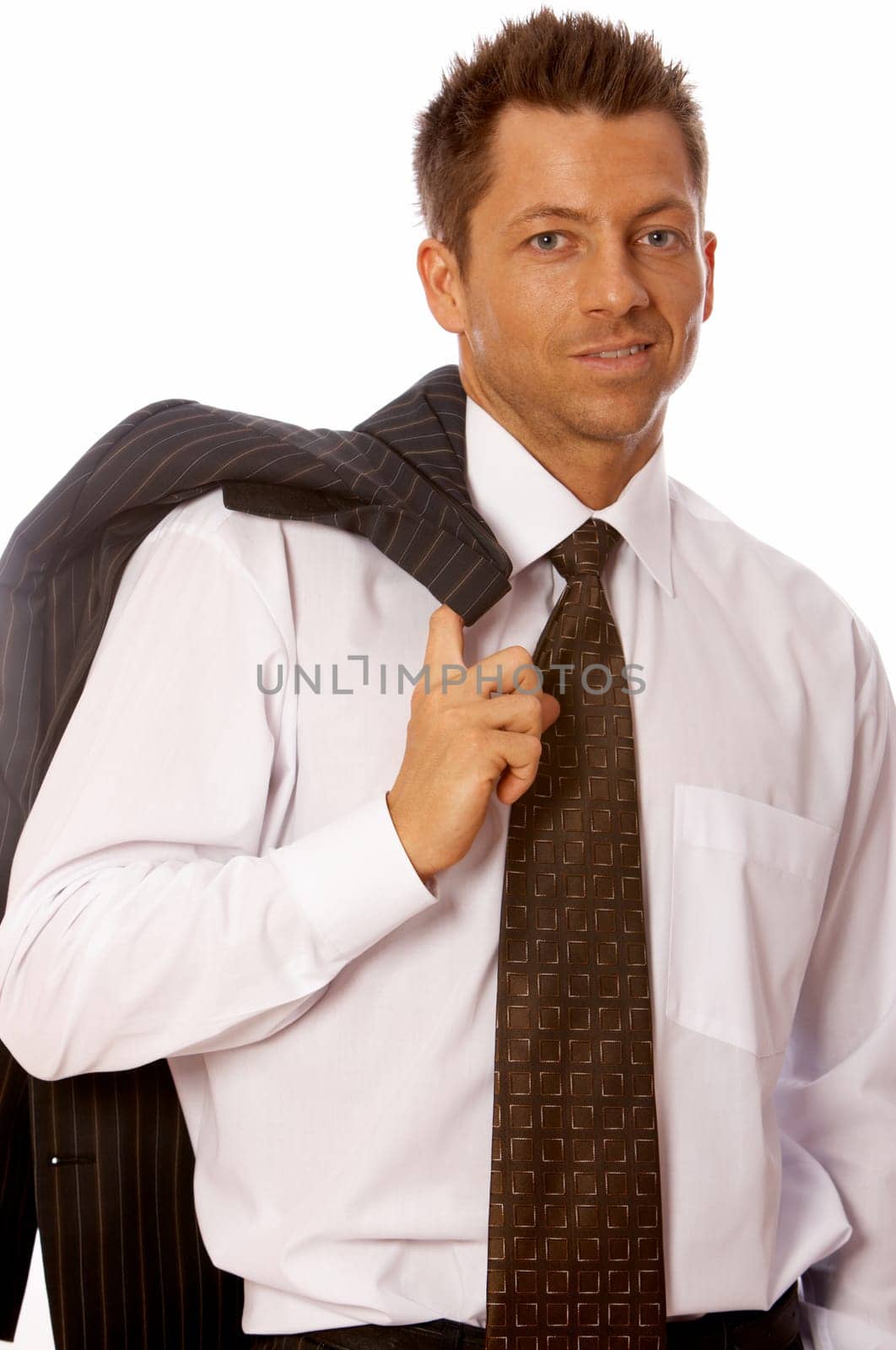 Portrait of handsome businessman isolated on white