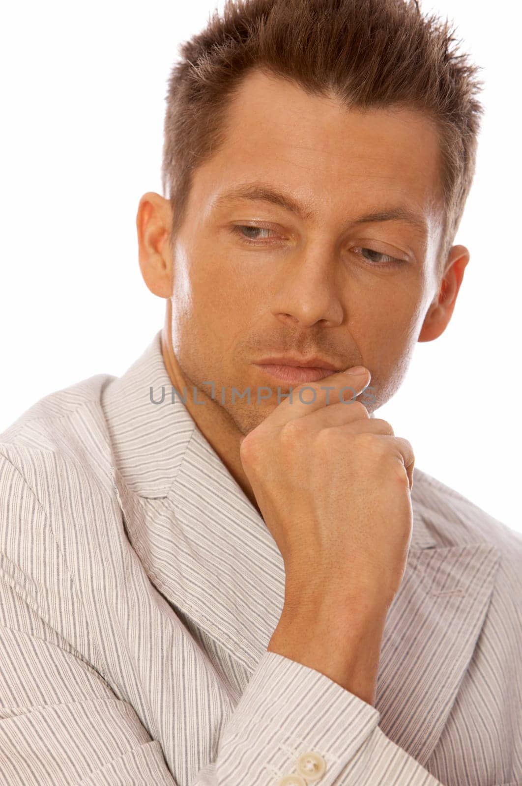 Portrait of handsome businessman isolated on white