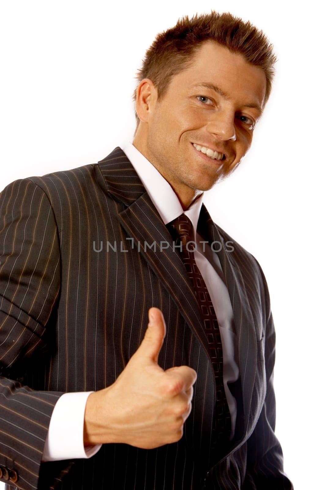 Portrait of handsome businessman isolated on white