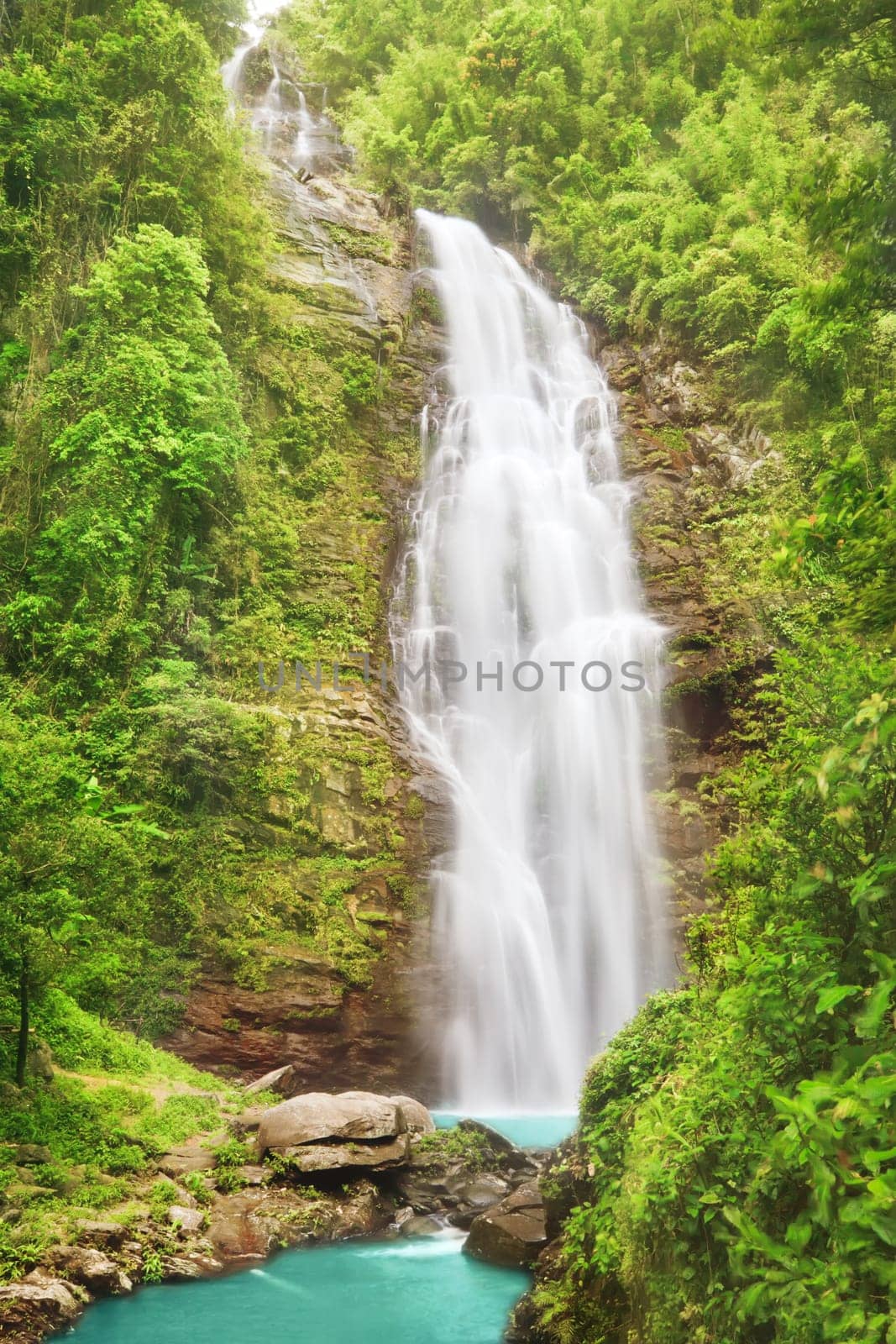 Khe Kem Waterfall. Pu mat national park. Vietnam