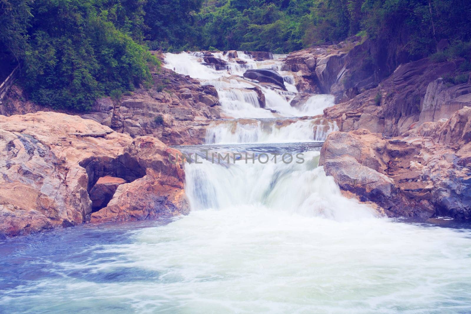 Yang bay waterfall in tropical forest. Vietnam