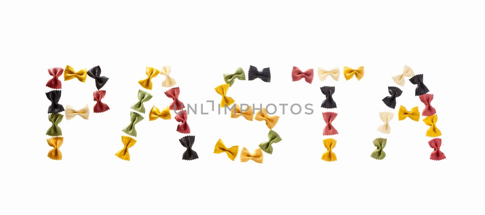 Pasta handwritten on white background, maybe for restaurants