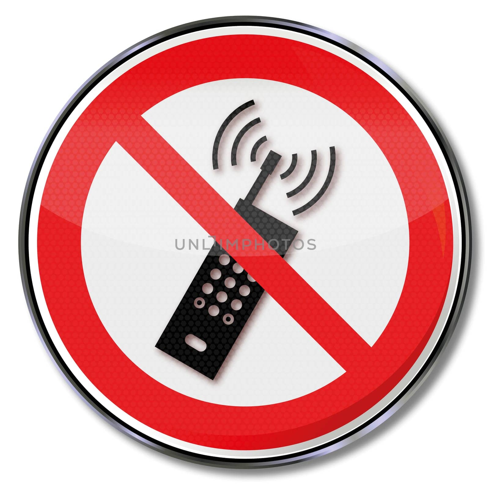 Prohibition sign no mobile phone