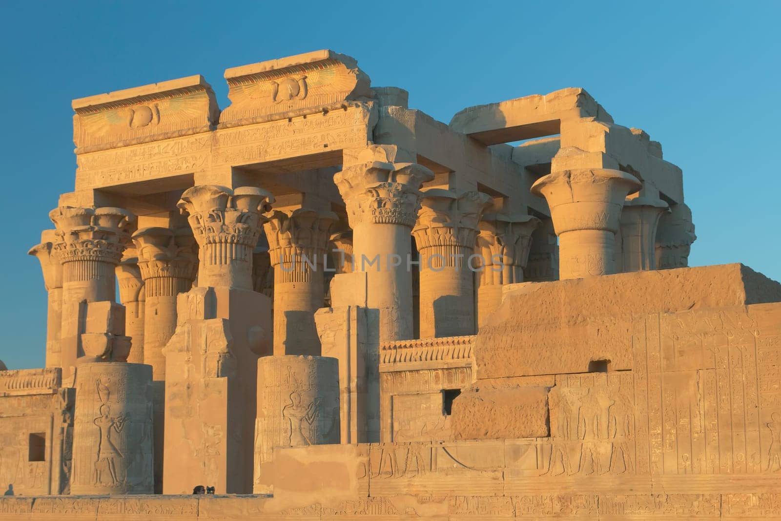 Temple of Kom Ombo in sunset light (near river Nile, Egypt )