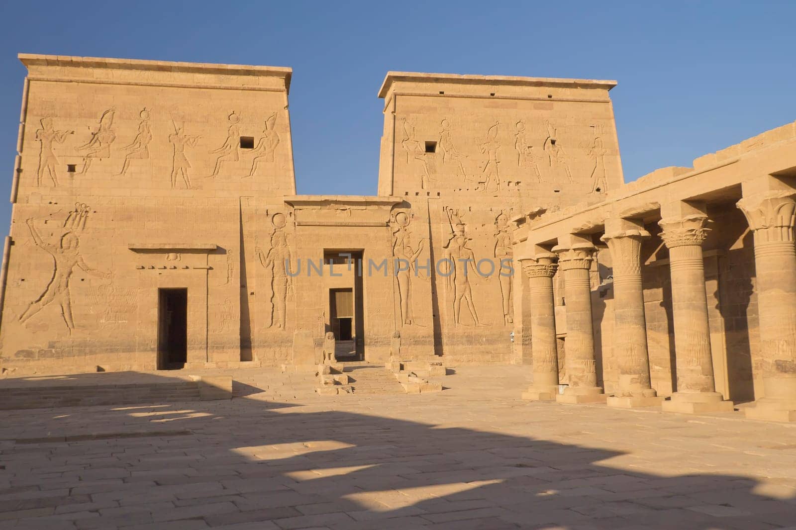 The Temple of Isis at Philae island. Near the town of Aswan ( Egypt)