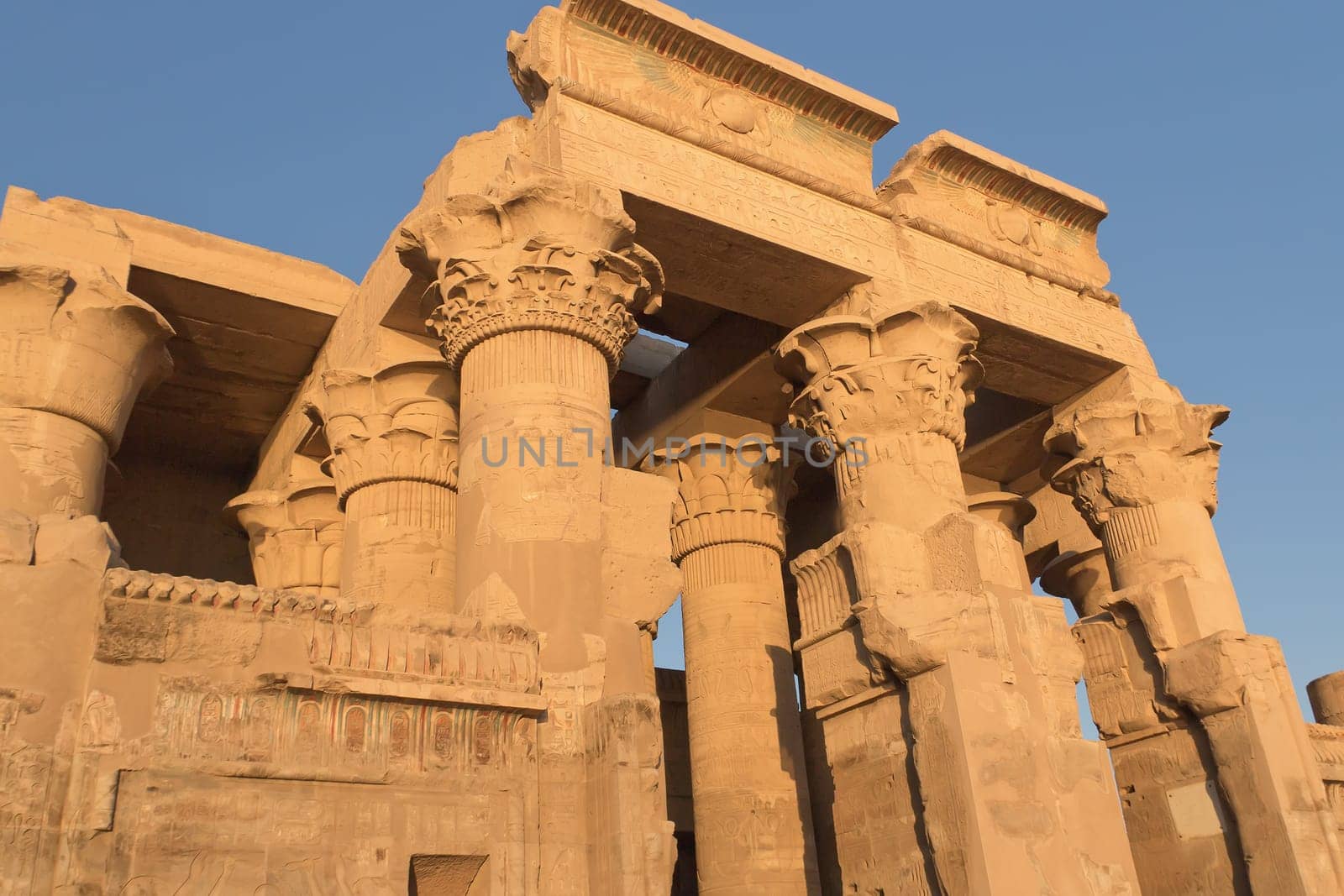 Temple of Kom Ombo in sunset light (near river Nile, Egypt )