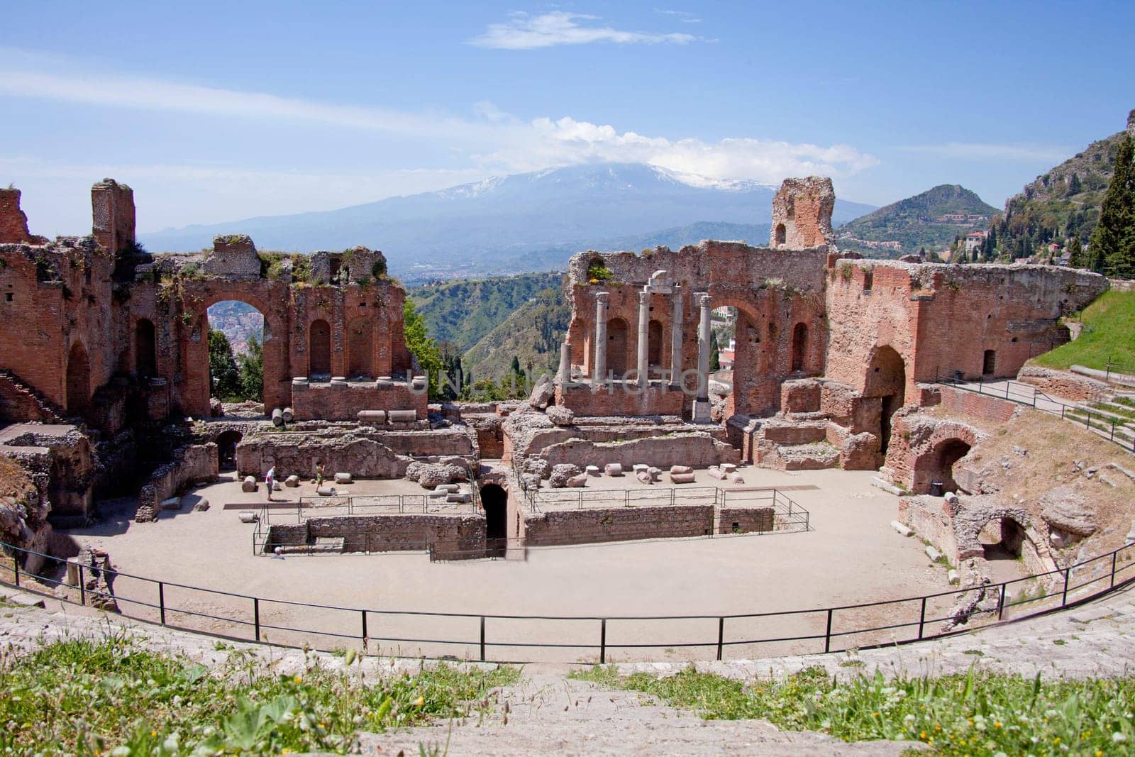 Teatro Greco in Taormina and Mount Etna