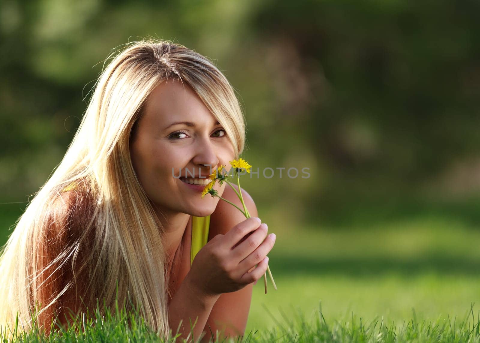 attractive woman with flower