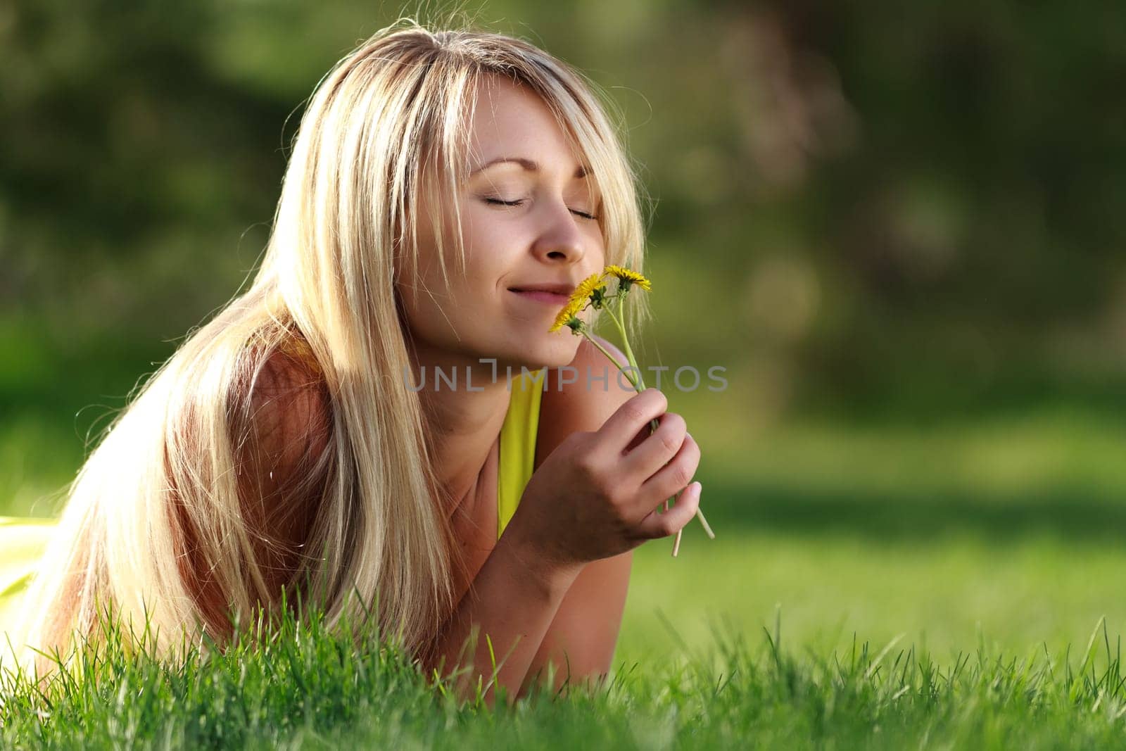 attractive woman with flower
