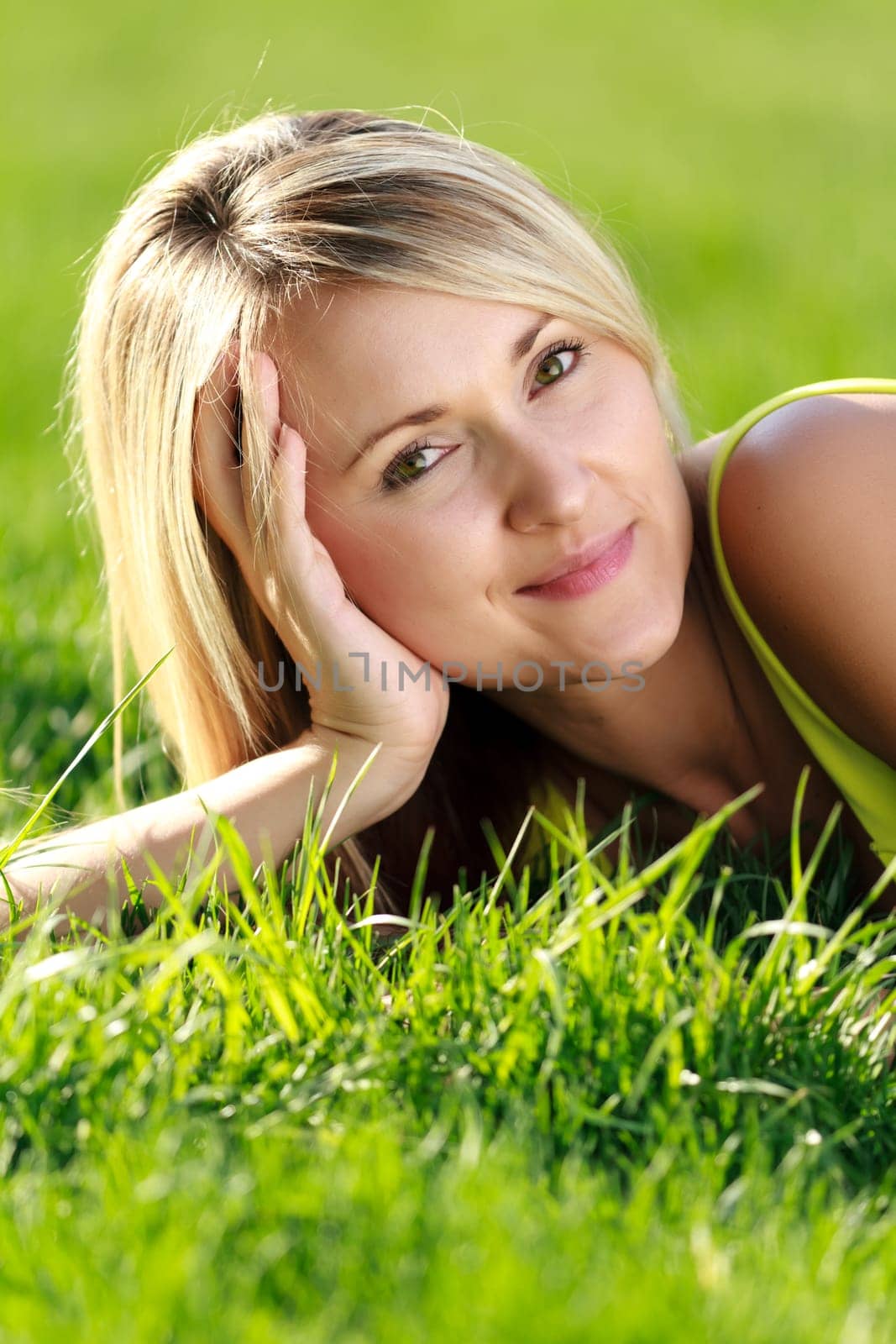 happy young attractive woman outdoors