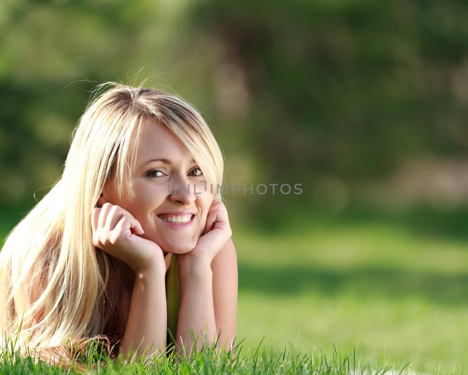 woman relaxing at the park