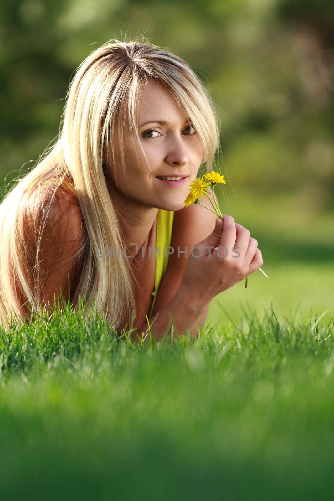 attractive woman with flower