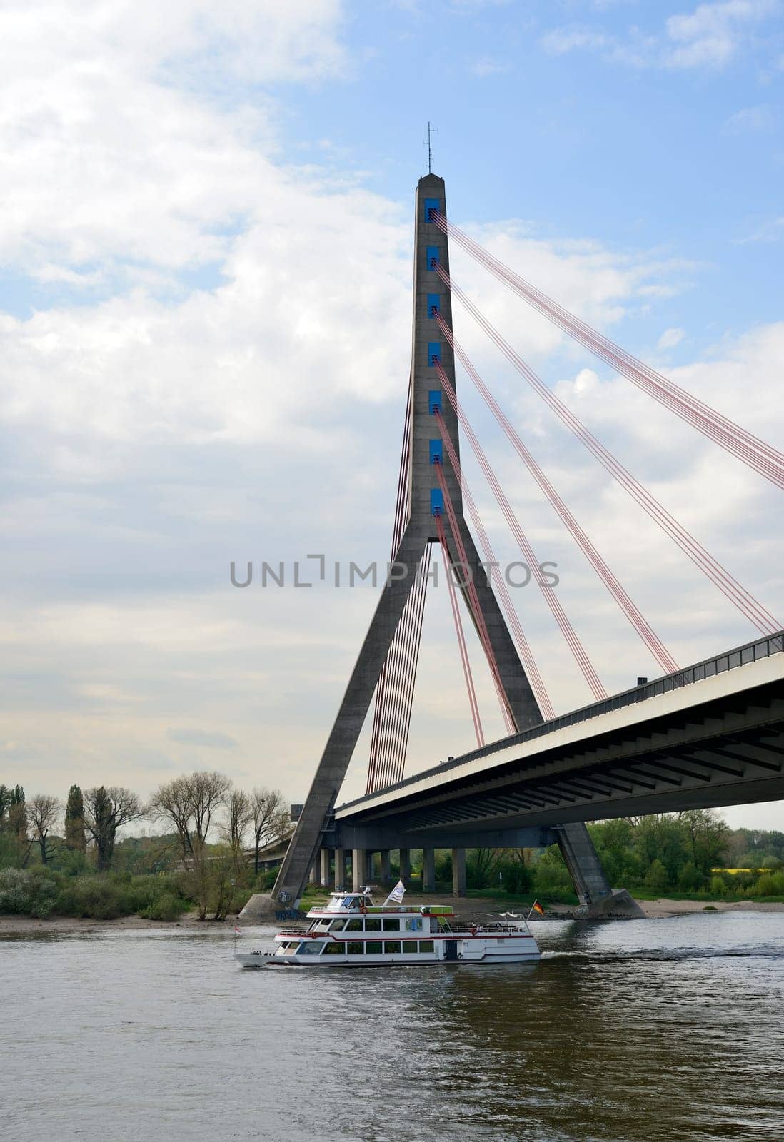 The Fleher Bridge on the Rhine in Düsseldorf in Germany