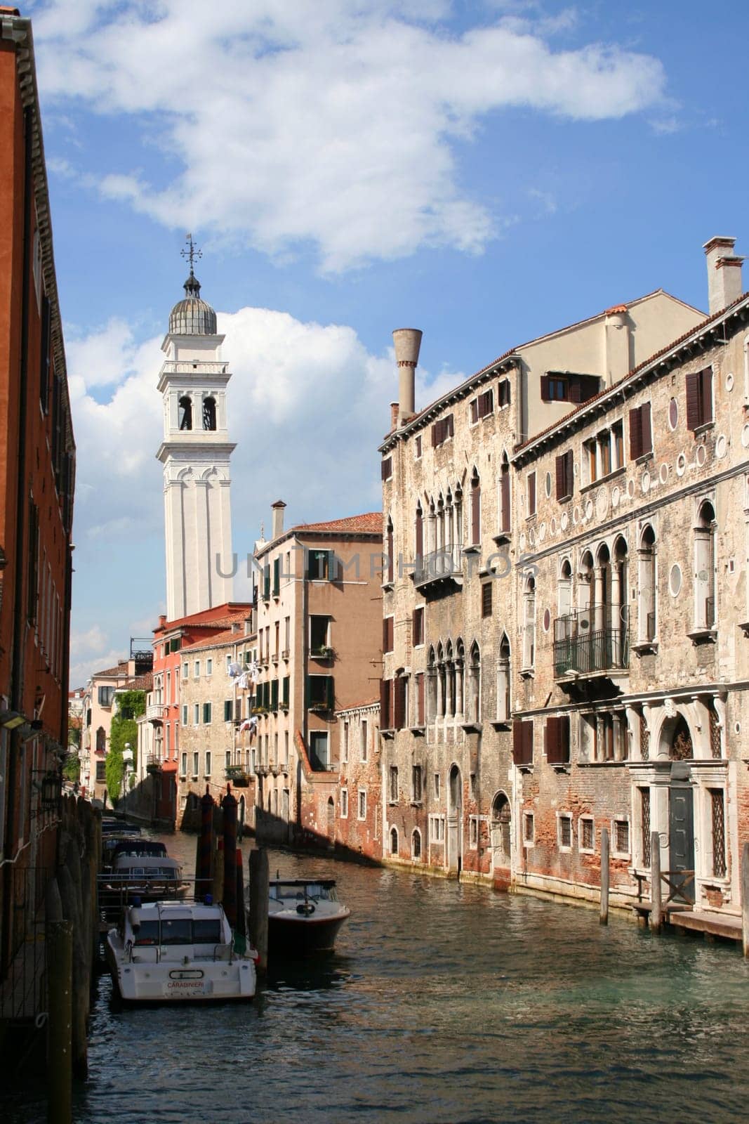 Gondolas and canals in Venice, Italy