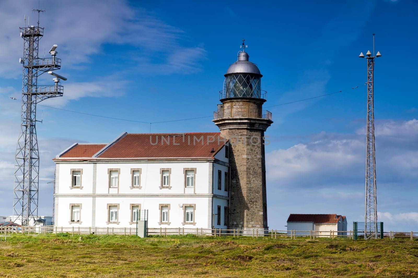 Beautiful lighthouse in Asturias in northern Spain Bay of Biscay, Faro Cabo Peñas