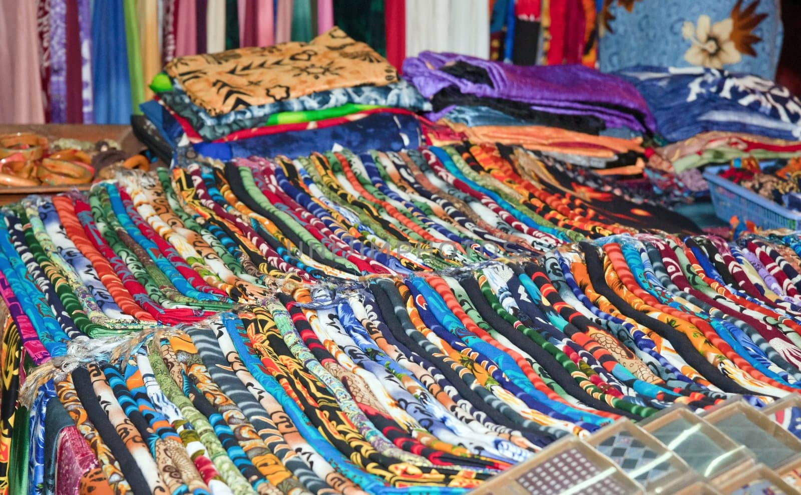 scarves and fabric for sale in the market