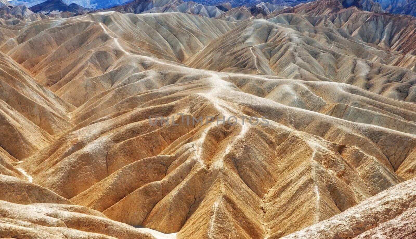 Death valley landscape viewed from zabrinski point