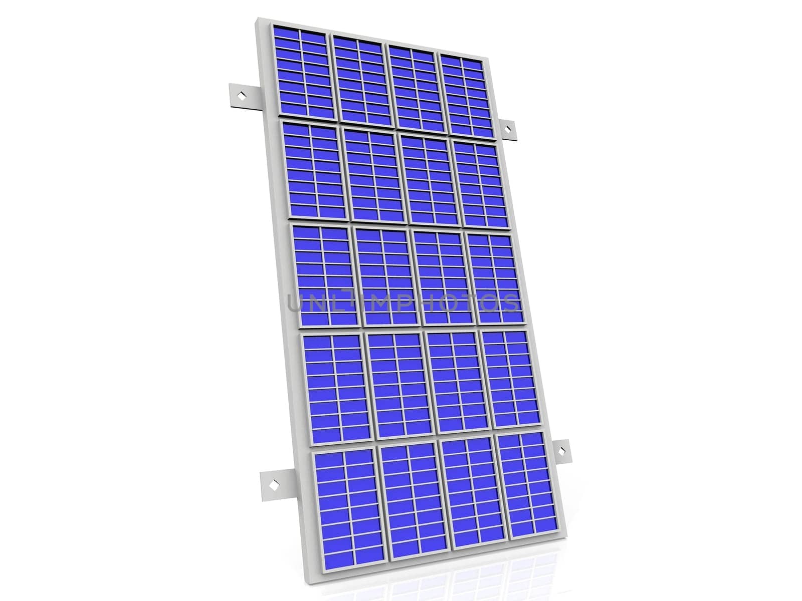 the solar cell panel on white background