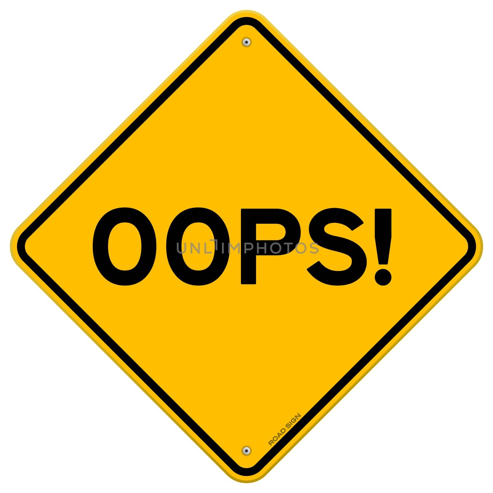 Illustration of Error copy on yellow background as sign