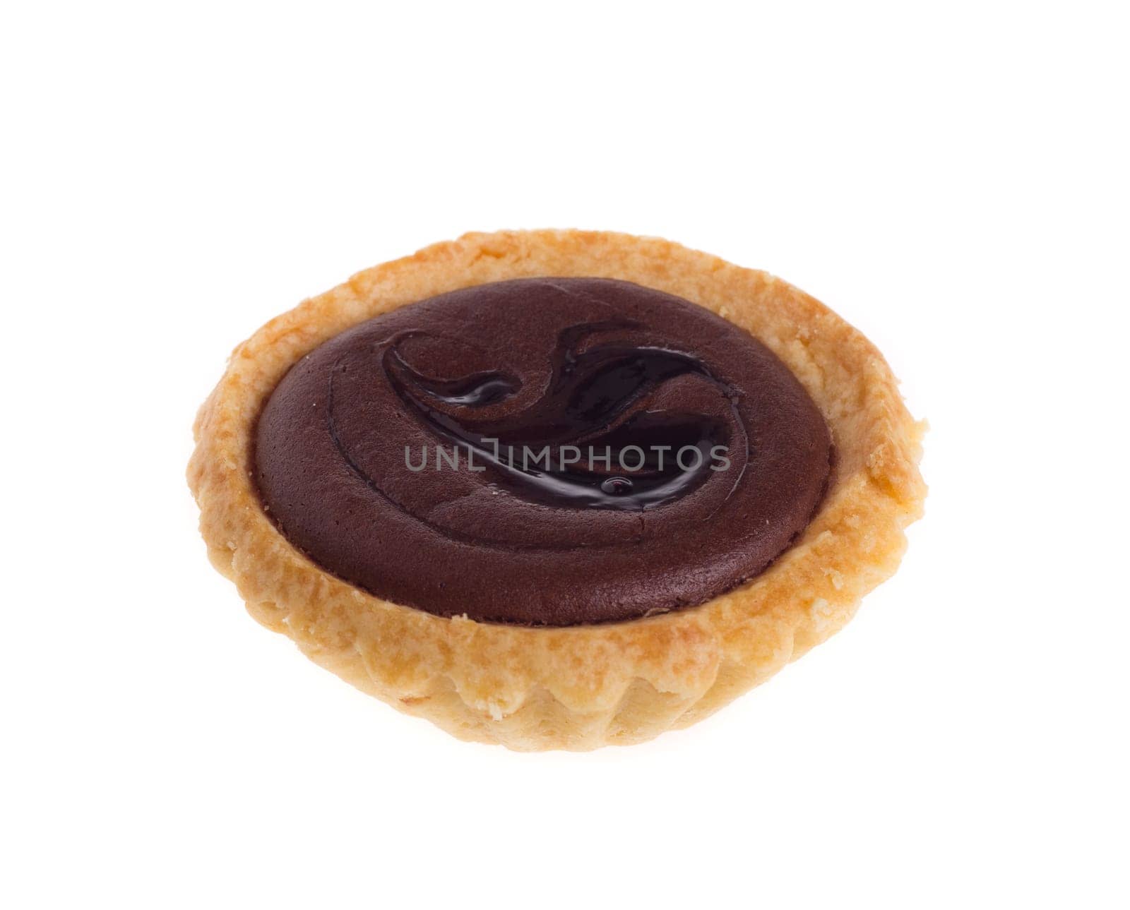 chocolate tart isolated on white background