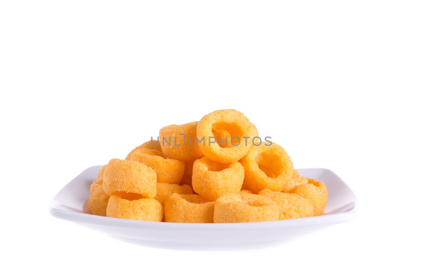 cheesy ring isolated on white background.