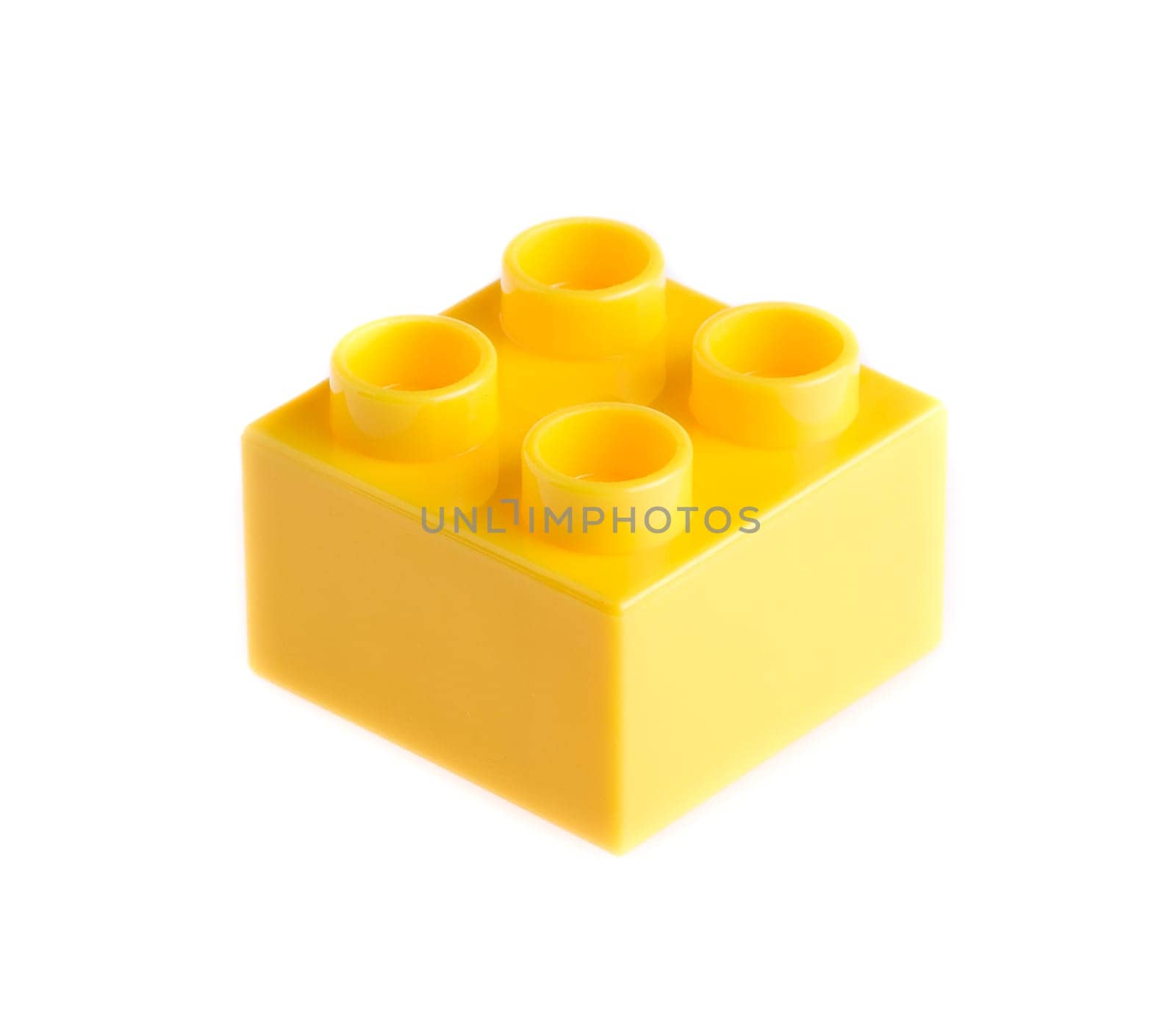 Plastic building blocks isolated on white background