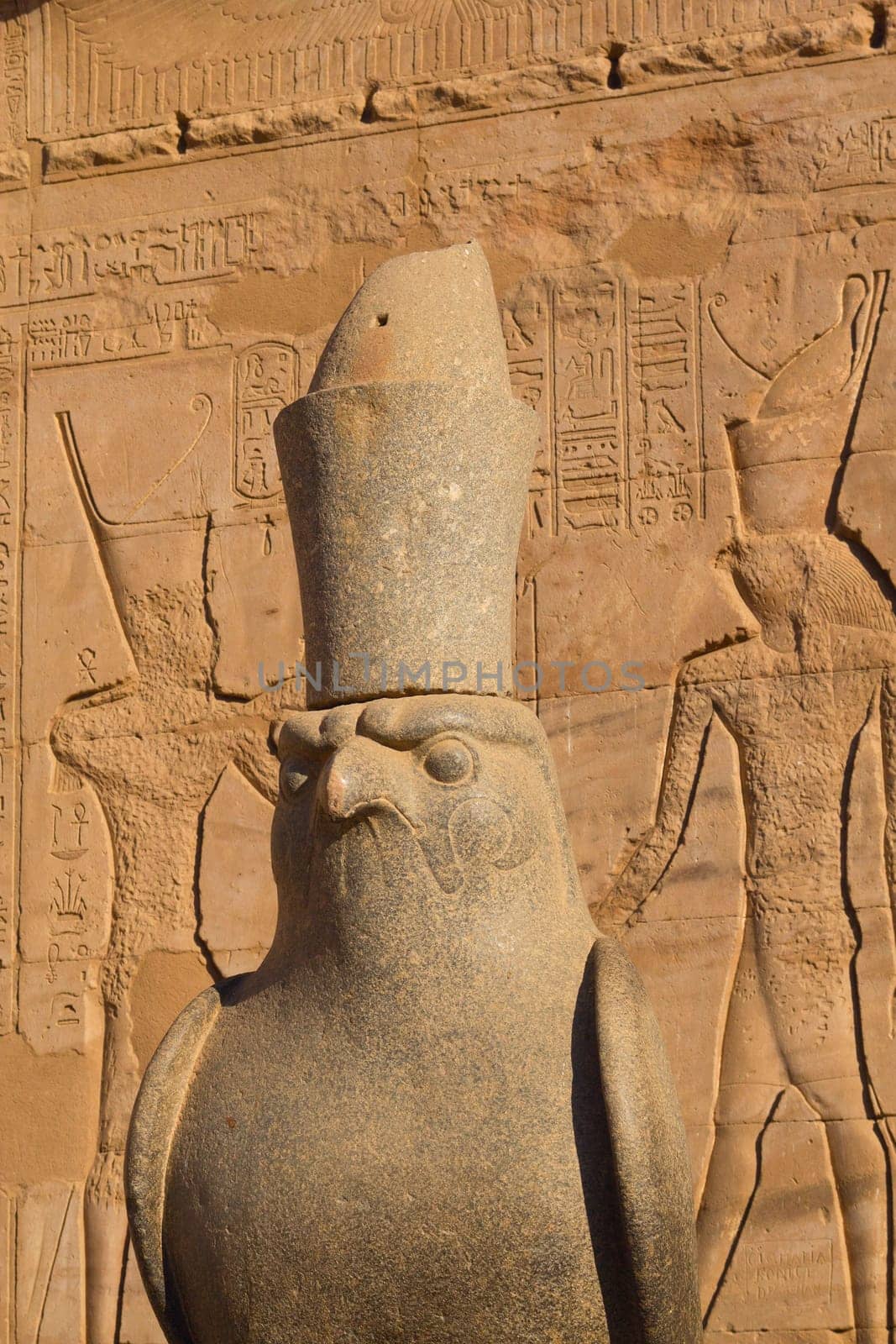 Statue of the god Horus in Edfu temple (Egypt)