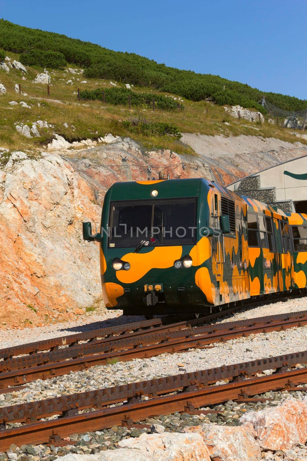 Mountain railway in Schneeberg (Austria, Europe).