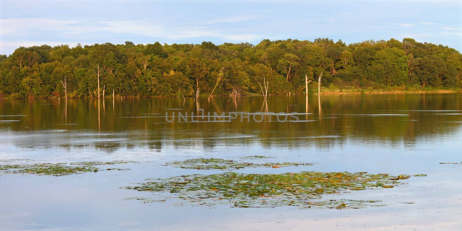 A calm summer evening on Shabbona Lake in northern Illinois.