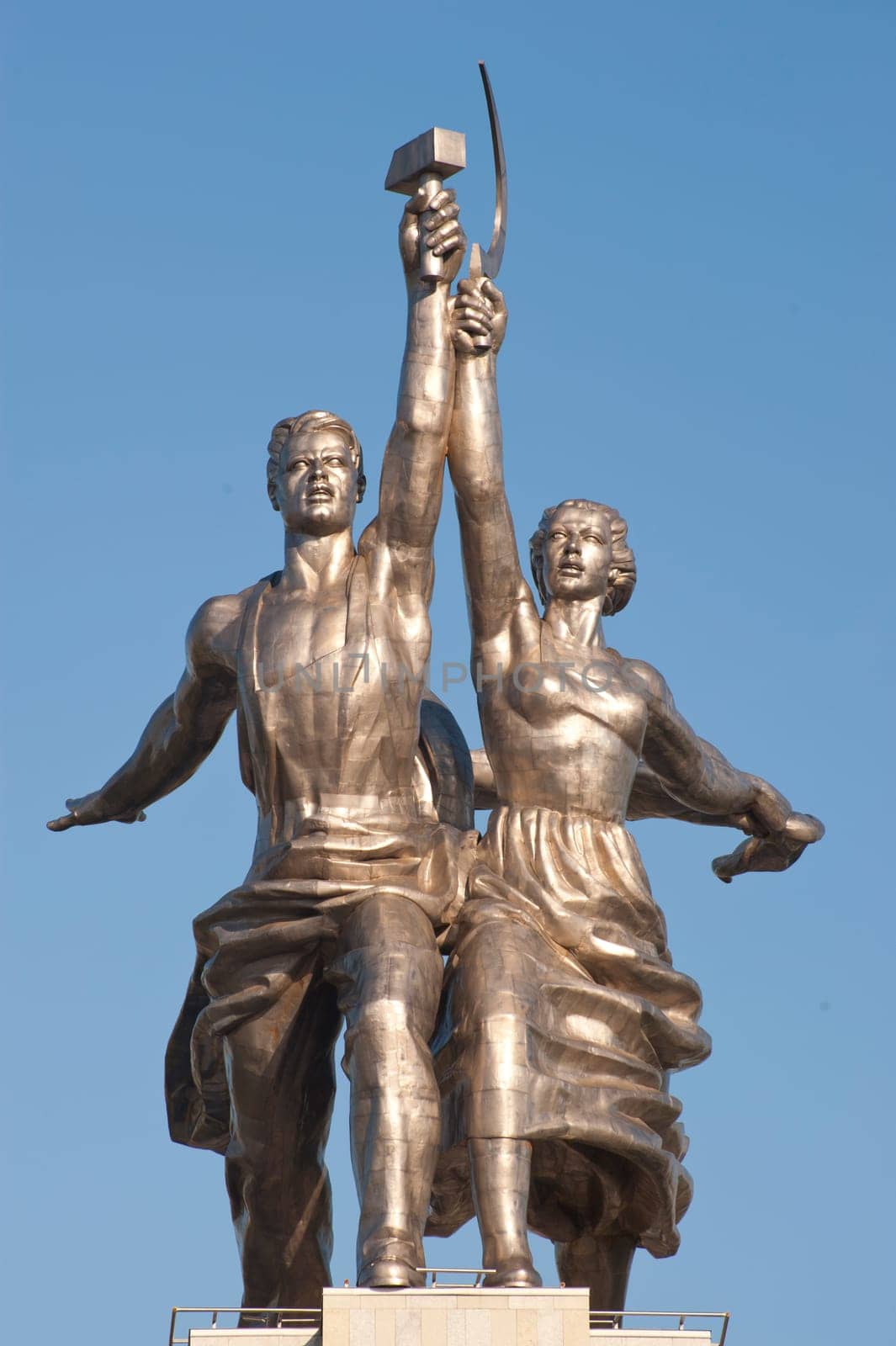 Sculpture "Worker and collective farmer"". Taken in Moscow, Russia on May 2012"