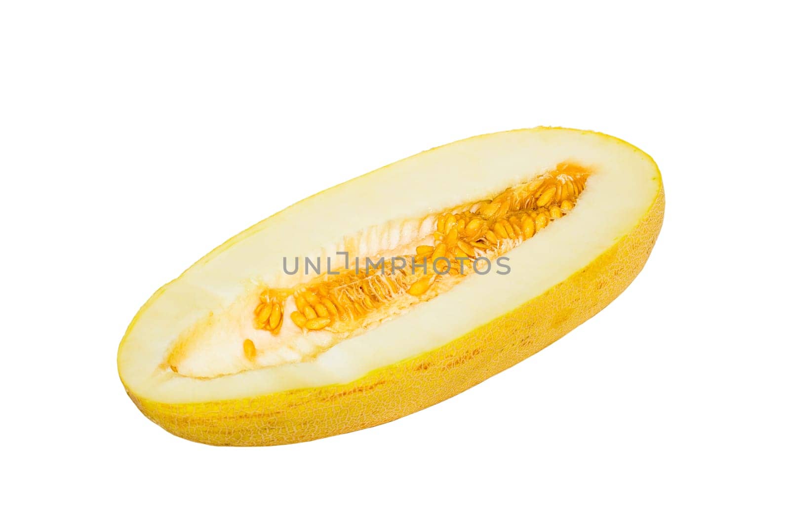 Half melon isolated on white background