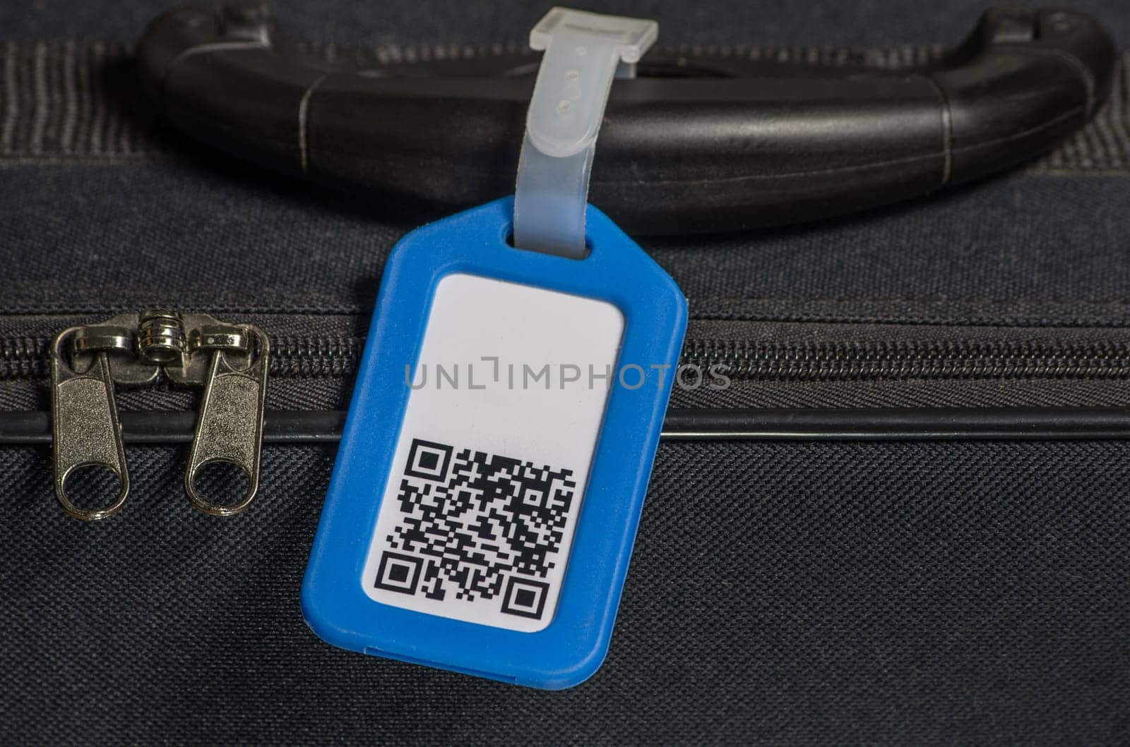 Suitcase with QR code on trailer