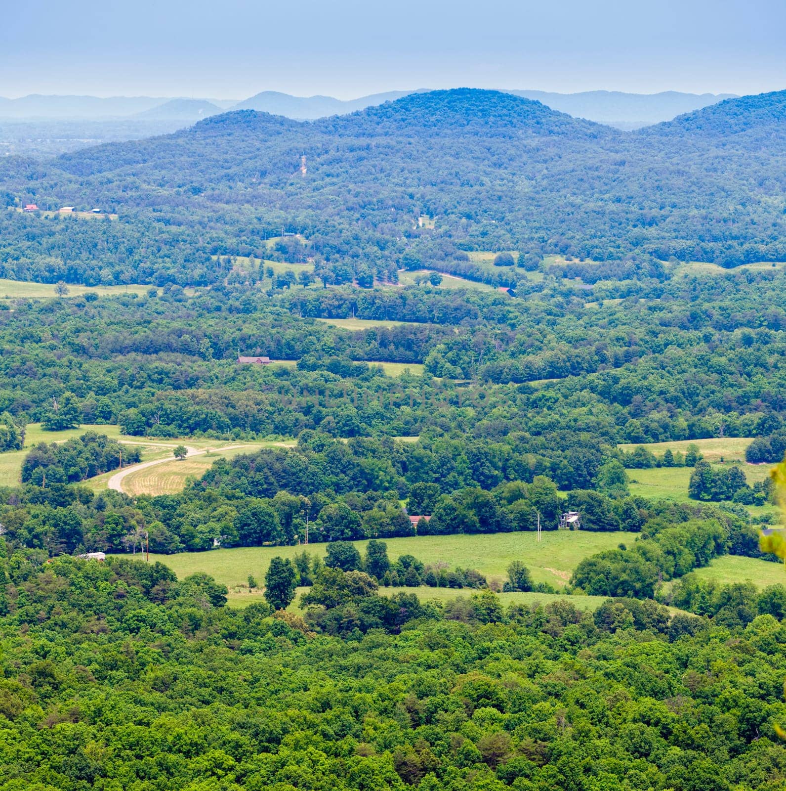 High point view of countryside of Central Kentucky