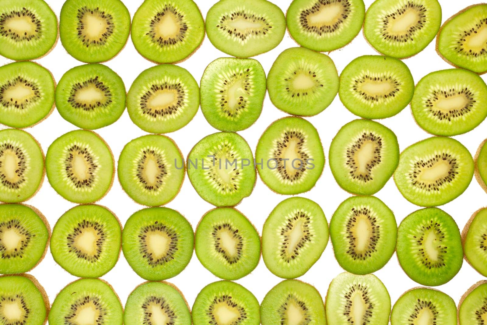 Background laid from whole kiwi slices