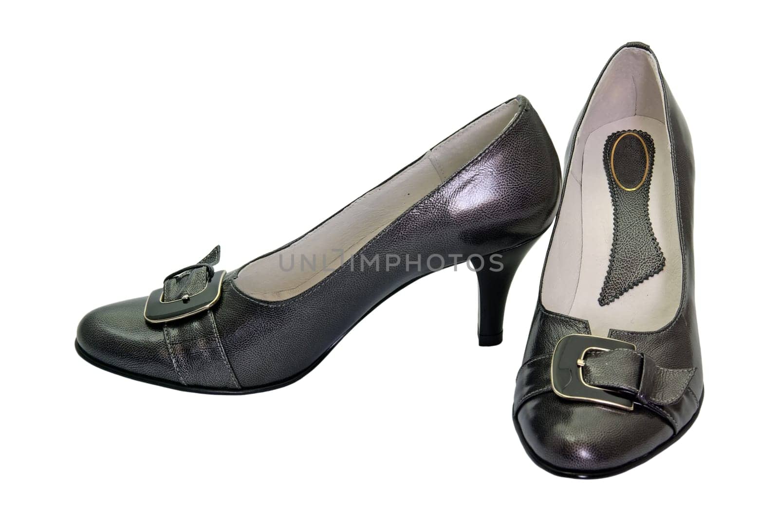 Black woman shoes isolated on white
