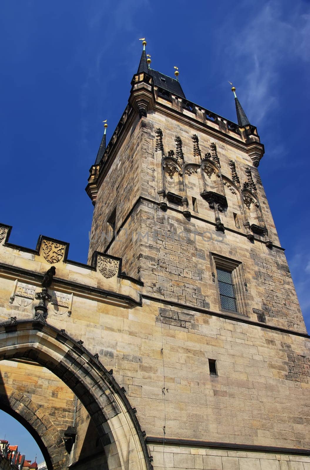 Gate&#039 s tower in Prague, Czech Republic