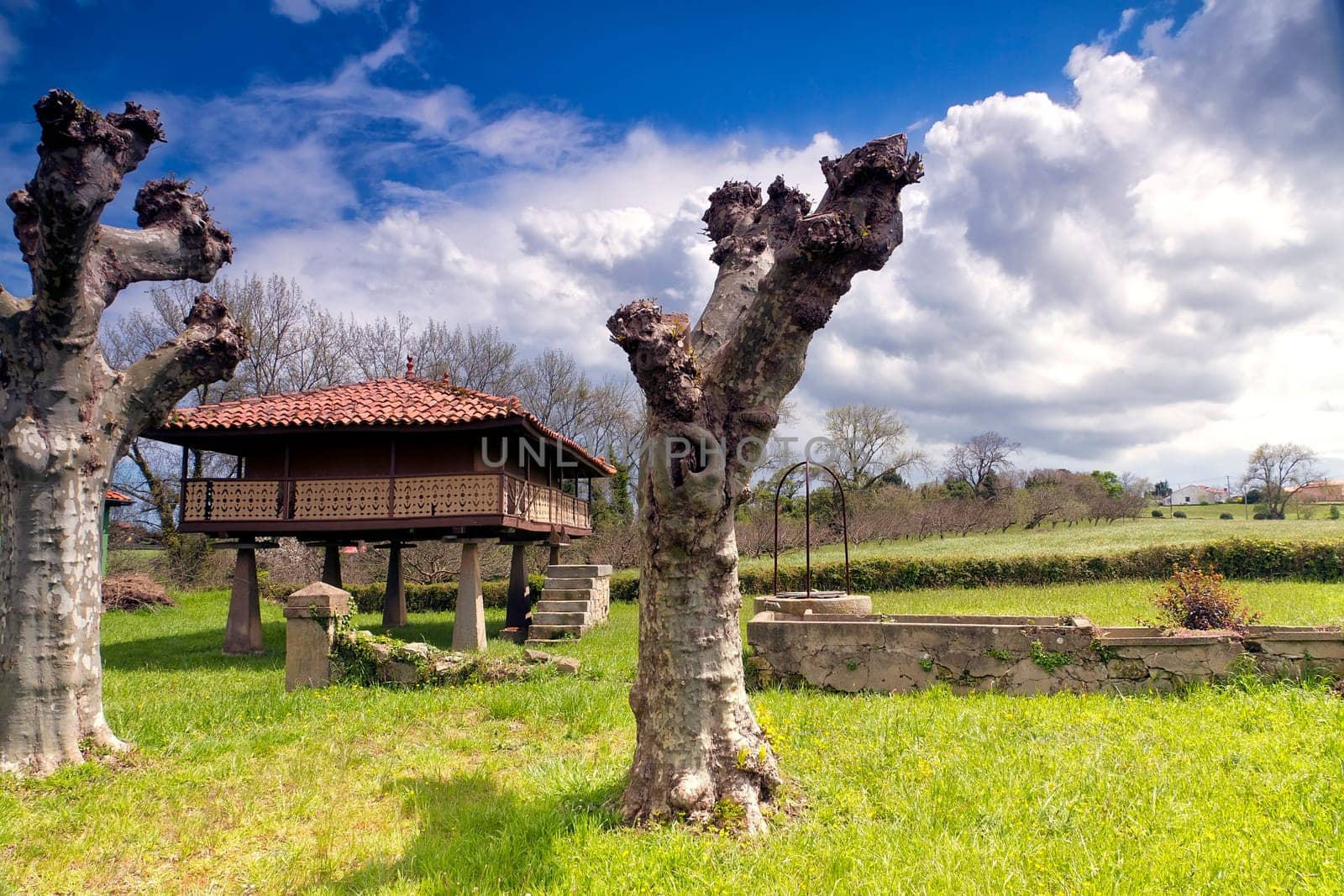 Horreo in Gijon, Asturias, Spain. Traditional granary