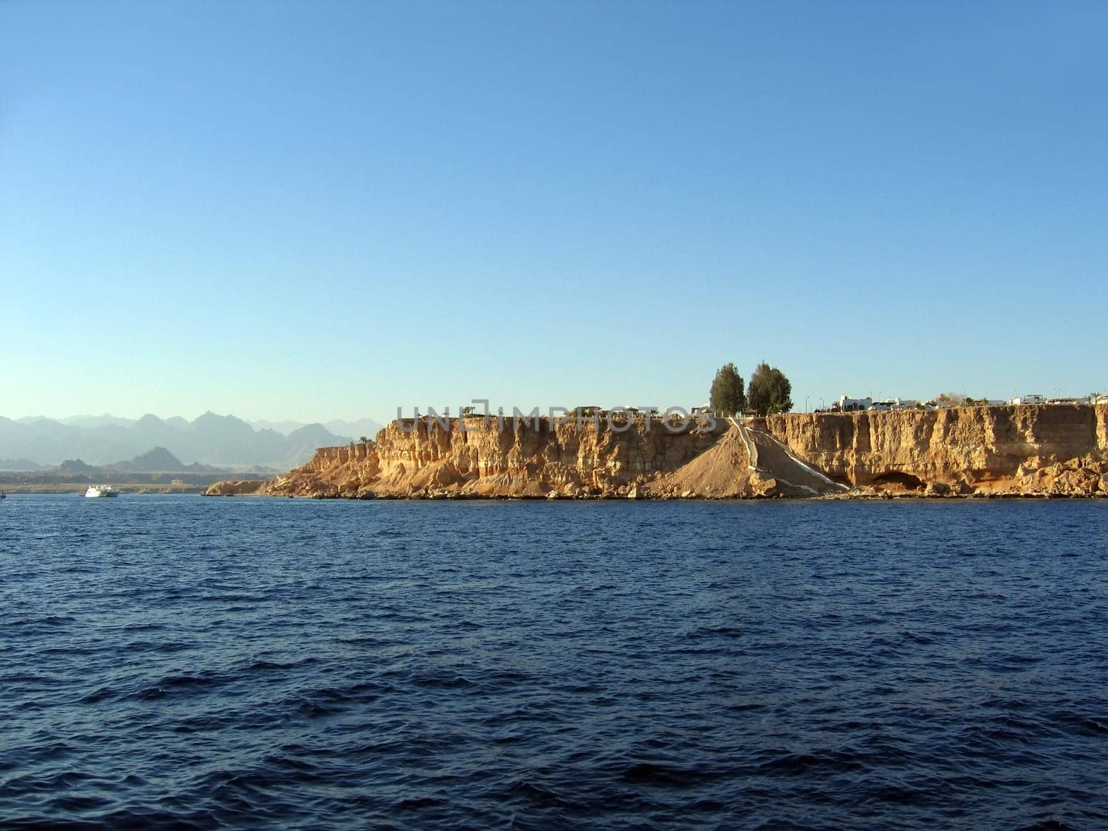 Deserted steep coast of the Red sea