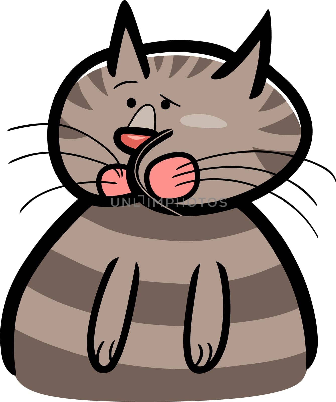 cartoon doodle illustration of cat or kitten