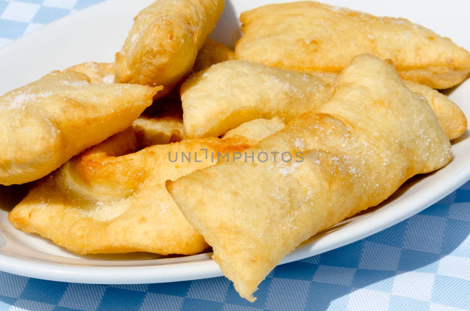 focaccia of potatoes fried in oil