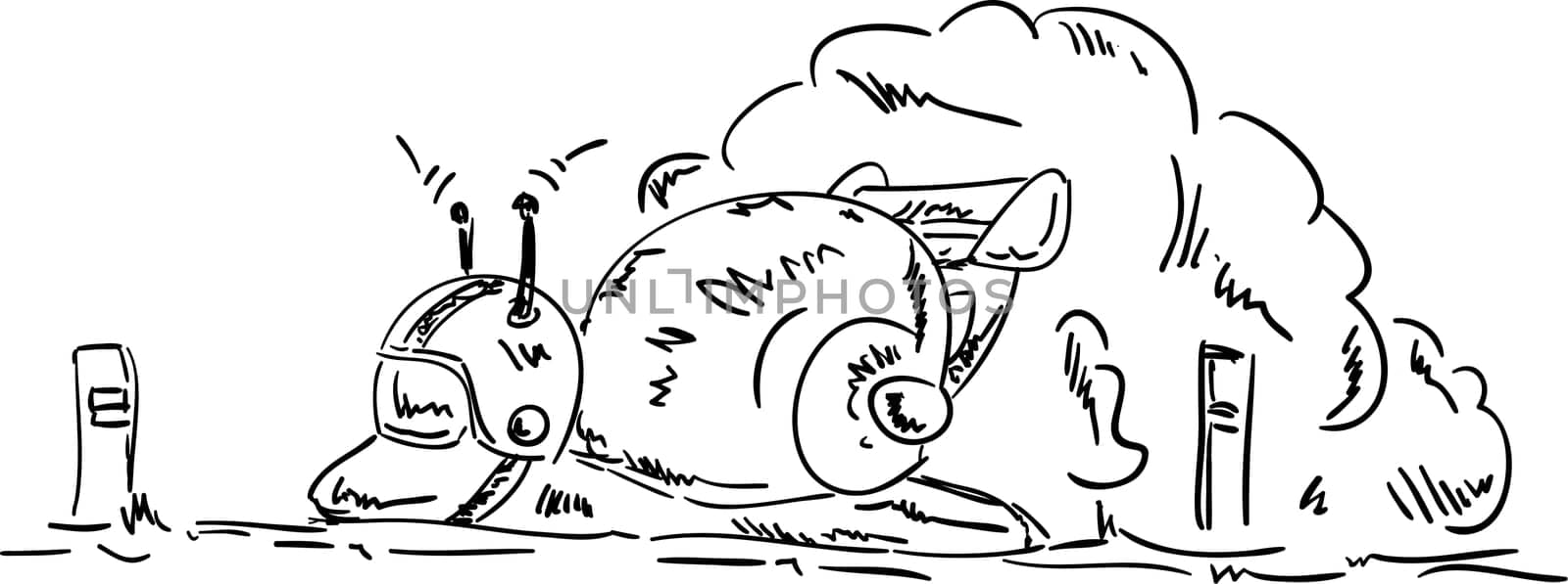 vector - very speed snail isolated on background