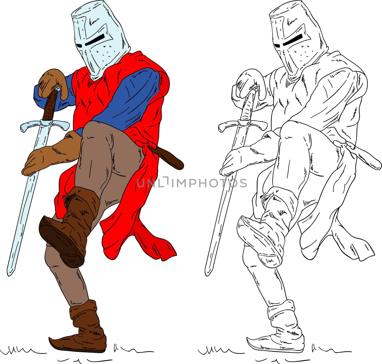 vector - historic soldier, isolated on background