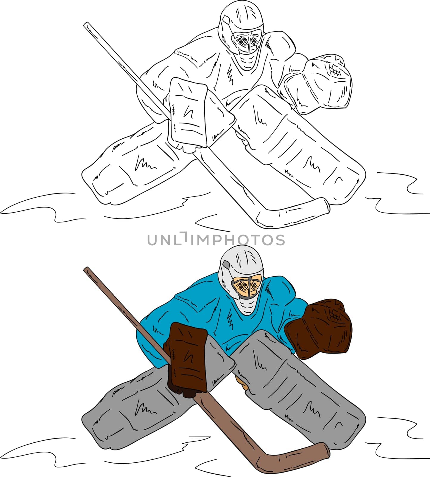 vectory - ice hockey goalie isolated on background