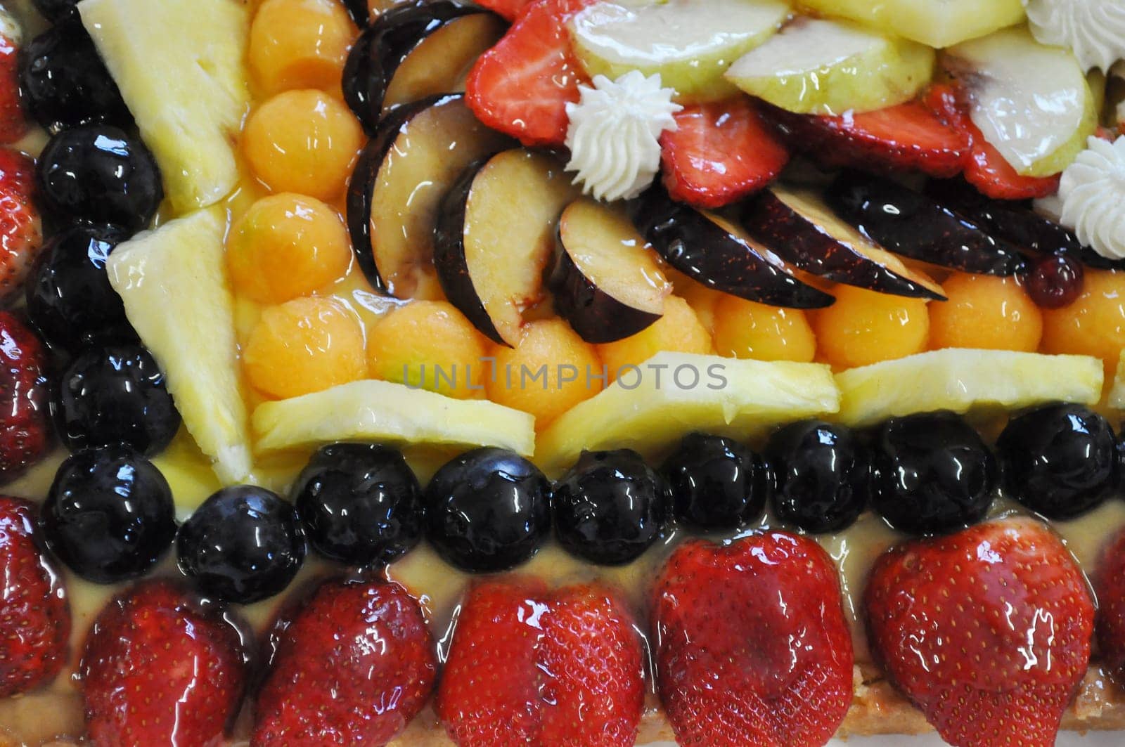 Pie or cake with fruit and icecream