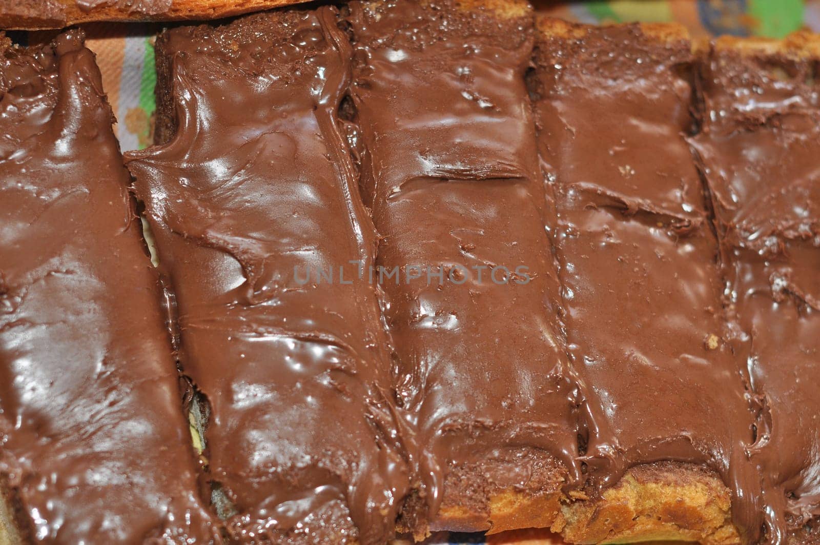 Detail view of traditional chocolate sweet food