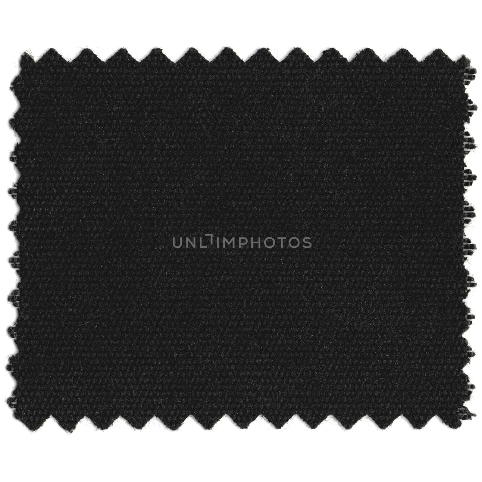 Black fabric sample isolated over white background