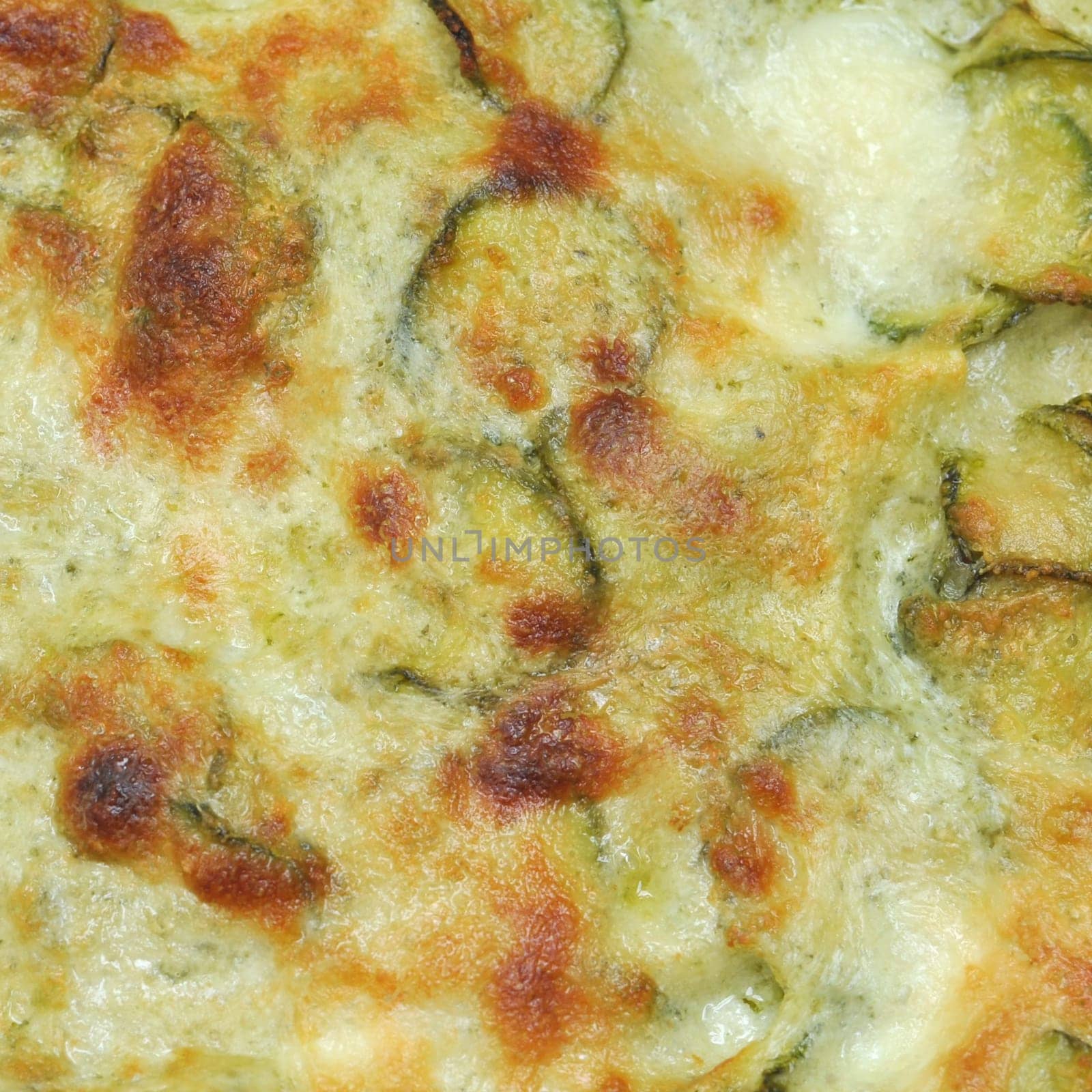 Detail of courgettes (zucchini) omelette vegetarian food