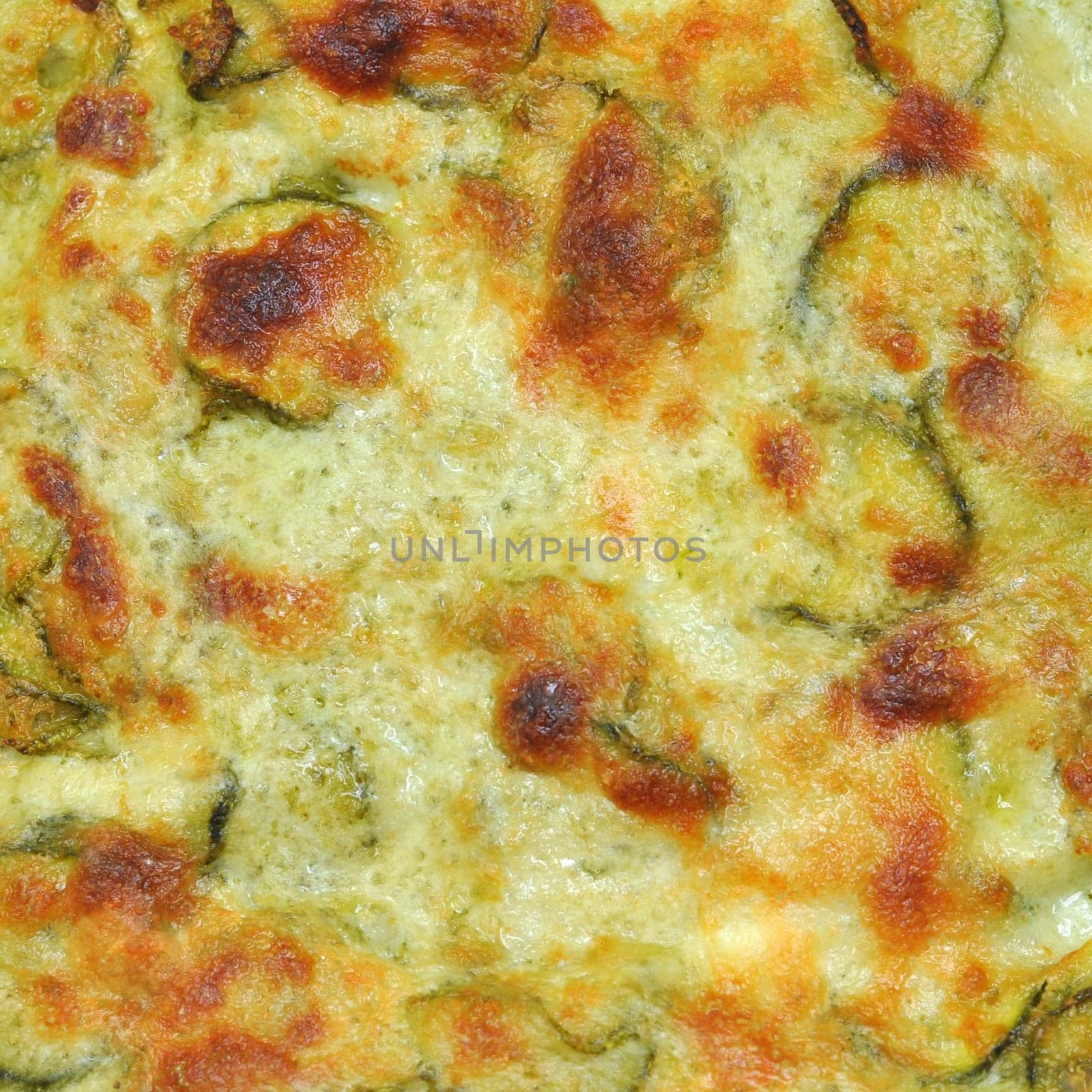 Detail of courgettes (zucchini) omelette vegetarian food